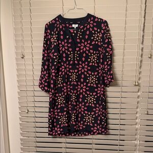 Crown & Ivy Dress in Pink and Orange ladybugs. Navy background. Never worn.